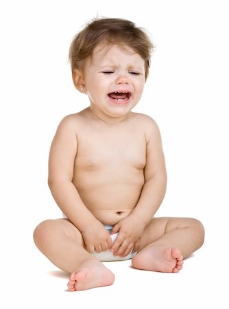 A small child cries, isolated on white background Photographie de stock - Aubaine LD & Abonnement, Code: 400-06519259