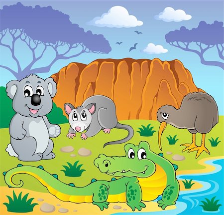 Australian animals theme 3 - vector illustration. Stock Photo - Budget Royalty-Free & Subscription, Code: 400-06519457