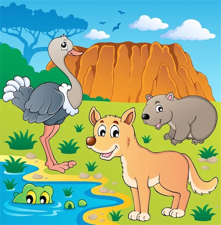 dingo - Australian animals theme 5 - vector illustration. Foto de stock - Super Valor sin royalties y Suscripción, Código: 400-06519459