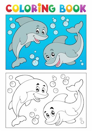 simsearch:400-06749067,k - Coloring book with marine animals 7 - vector illustration. Photographie de stock - Aubaine LD & Abonnement, Code: 400-06519490