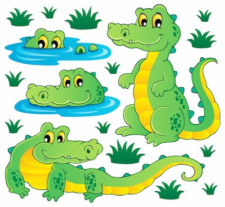 Image with crocodile theme 3 - vector illustration. Photographie de stock - Aubaine LD & Abonnement, Code: 400-06519493