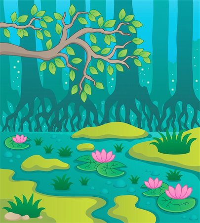 Swamp theme image 2 - vector illustration. Stock Photo - Budget Royalty-Free & Subscription, Code: 400-06519501