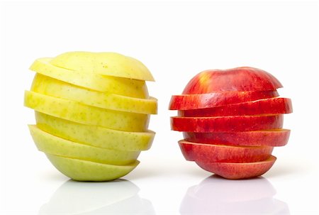 stacked apple slices - Red and Yellow Sliced Apple, on white background Stock Photo - Budget Royalty-Free & Subscription, Code: 400-06519649