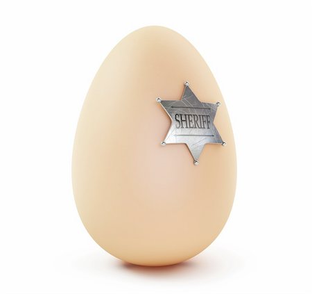 egg sheriff on a white background Stock Photo - Budget Royalty-Free & Subscription, Code: 400-06519759