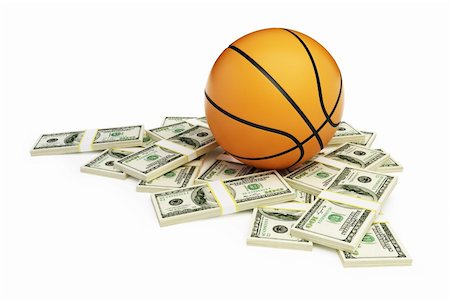 basketball ball dollar on a white background Stock Photo - Budget Royalty-Free & Subscription, Code: 400-06519831