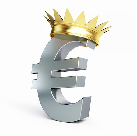 simsearch:400-06797580,k - euro gold crown on a white background Stock Photo - Budget Royalty-Free & Subscription, Code: 400-06519907