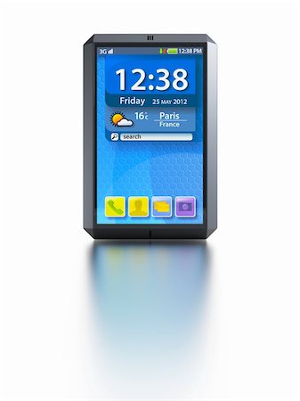 simsearch:400-08404609,k - modern touchscreen smartphone, isolated 3d render Stock Photo - Budget Royalty-Free & Subscription, Code: 400-06513119