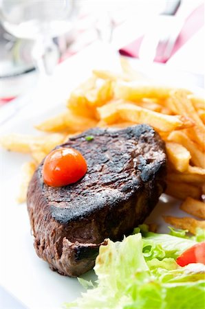 simsearch:400-05664697,k - juicy steak beef meat with tomato and french fries Stock Photo - Budget Royalty-Free & Subscription, Code: 400-06513229