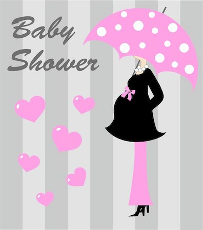 drawn baby - baby shower girl Stock Photo - Budget Royalty-Free & Subscription, Code: 400-06513342