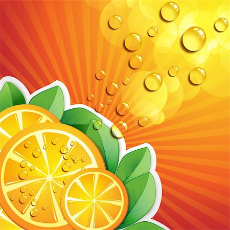 simsearch:400-04915117,k - Slices orange with leaf Stock Photo - Budget Royalty-Free & Subscription, Code: 400-06513594