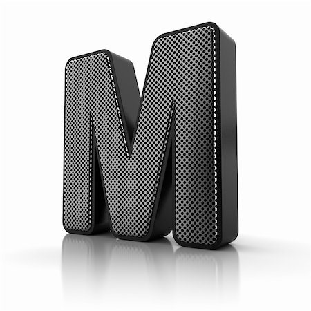 simsearch:400-06473176,k - The letter M as a perforated metal object over white Stockbilder - Microstock & Abonnement, Bildnummer: 400-06513756