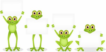 vetor illustration of frog cartoon collection with blank signr Stock Photo - Budget Royalty-Free & Subscription, Code: 400-06513864
