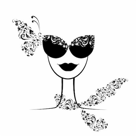 simsearch:400-04336169,k - Female fashion silhouette with sunglasses your design Stock Photo - Budget Royalty-Free & Subscription, Code: 400-06513912