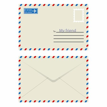 simsearch:400-05905833,k - White  envelope with stamp. Vector illustration. Foto de stock - Super Valor sin royalties y Suscripción, Código: 400-06513949