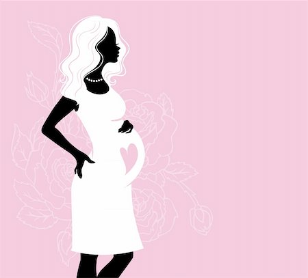 simsearch:400-05887749,k - Vector illustration of Pregnant silhouette woman Stock Photo - Budget Royalty-Free & Subscription, Code: 400-06513979