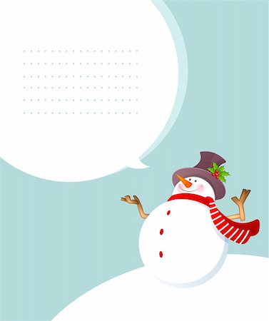 simsearch:400-07896754,k - Vector illustration of Christmas smiling Snowman Photographie de stock - Aubaine LD & Abonnement, Code: 400-06513998