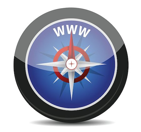 searching desert - compass with text 'WWW' illustration design over white Stock Photo - Budget Royalty-Free & Subscription, Code: 400-06524244