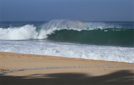 Beautiful Wave breaking with rainbow colors in the spray on the North Shore of Oahu, Hawaii Stock Photo - Budget Royalty-Free & Subscription, Code: 400-06524331
