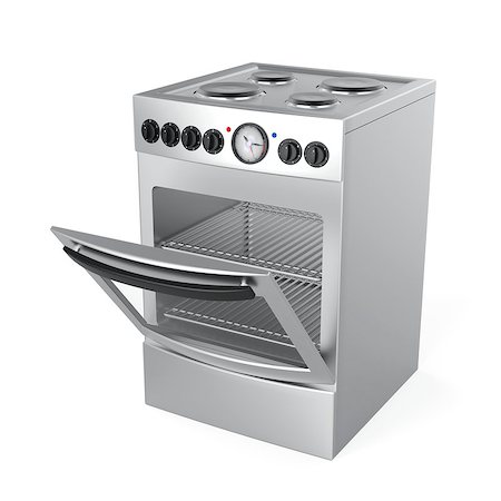 simsearch:400-05301897,k - Inox electric stove on white background Foto de stock - Royalty-Free Super Valor e Assinatura, Número: 400-06524413