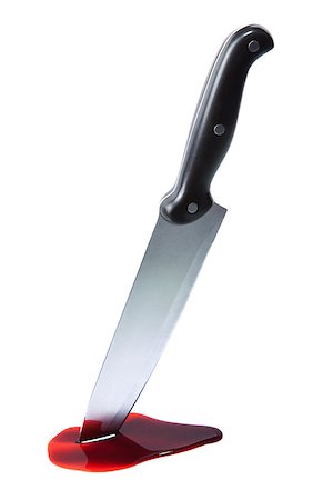simsearch:693-03363711,k - A knife stabbing through a white isolated surface with a blood pool around it. Stockbilder - Microstock & Abonnement, Bildnummer: 400-06524515