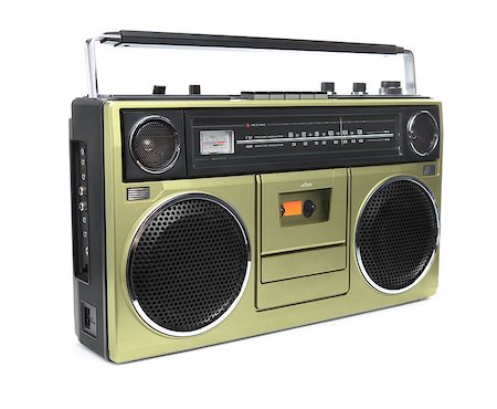 stereo - A stylish gold boombox radio from the 1970's isolated on white. Stock Photo - Budget Royalty-Free & Subscription, Code: 400-06524534