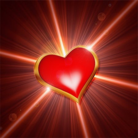 simsearch:400-05736913,k - 3d shining golden red heart with rays of light over glittering background Fotografie stock - Microstock e Abbonamento, Codice: 400-06525002