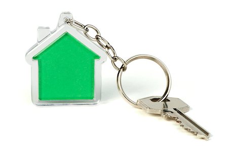 Keychain with figure of green house Stock Photo - Budget Royalty-Free & Subscription, Code: 400-06525014