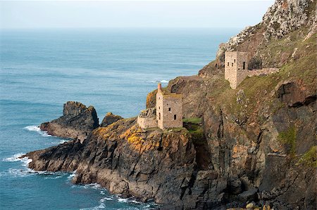 stockarch (artist) - Crown Mines ruins, Botallack, Cornwall, with the remnants of the two stone engine houses perched on the cliffs overlooking the Atlantic ocean Stock Photo - Budget Royalty-Free & Subscription, Code: 400-06525166