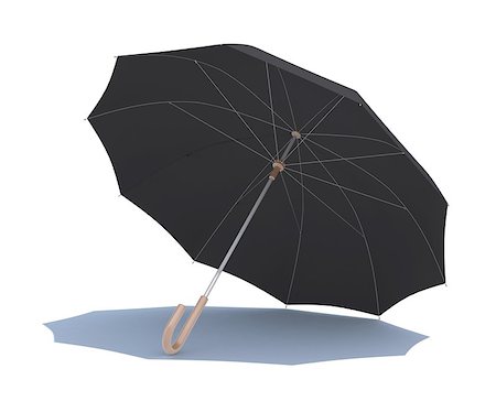 simsearch:400-08556675,k - Black umbrella. Isolated render on a white background Fotografie stock - Microstock e Abbonamento, Codice: 400-06525247