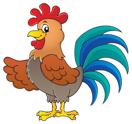 simsearch:400-06525548,k - Image with rooster theme 1 - vector illustration. Foto de stock - Super Valor sin royalties y Suscripción, Código: 400-06525548