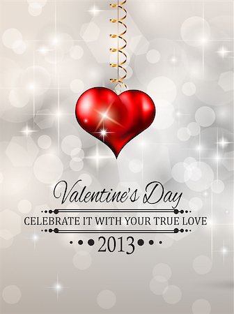 Elegant Valentine's Day background with a Shiny Heart, gold rope and a glitter background. Ideal for invitaions flyer. Stock Photo - Budget Royalty-Free & Subscription, Code: 400-06525661