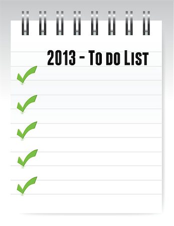 simsearch:400-04663106,k - 2013 to do list notepad illustration design on white Stock Photo - Budget Royalty-Free & Subscription, Code: 400-06525712