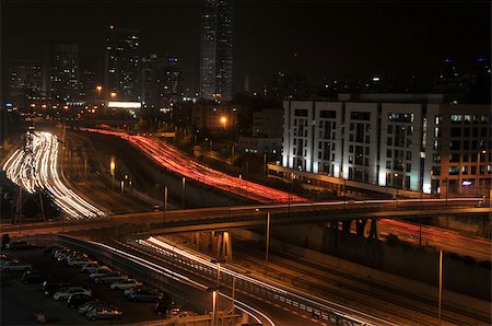 View on Tel Aviv cityscape at night. Foto de stock - Royalty-Free Super Valor e Assinatura, Número: 400-06526779