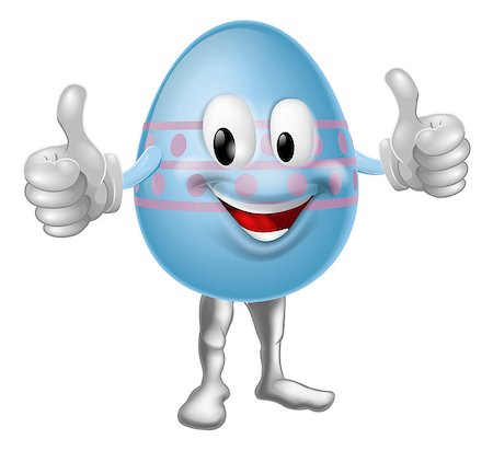 simsearch:400-06791375,k - An illustration of a happy fun cartoon Easter egg mascot character doing a thumbs up Stock Photo - Budget Royalty-Free & Subscription, Code: 400-06526883