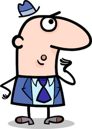 simsearch:400-05880189,k - Cartoon Illustration of Surprised Man or Businessman in Suit Foto de stock - Royalty-Free Super Valor e Assinatura, Número: 400-06527097