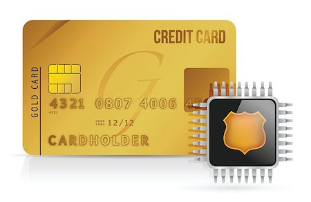 simsearch:400-07308715,k - Credit Card chip illustration design over white Stock Photo - Budget Royalty-Free & Subscription, Code: 400-06527175