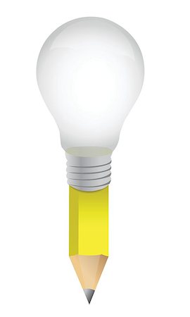 electrical supply art - Light bulb, Pencil, and Good idea. illustration design Stock Photo - Budget Royalty-Free & Subscription, Code: 400-06527220