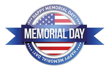 Memorial day. us seal and banner illustration design Foto de stock - Super Valor sin royalties y Suscripción, Código: 400-06527223