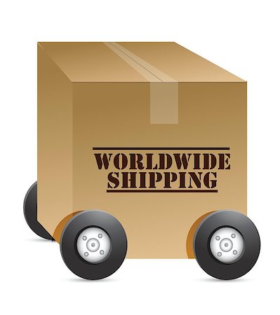 worldwide shipping web shop illustration design over white Stock Photo - Budget Royalty-Free & Subscription, Code: 400-06527237
