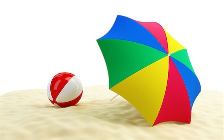 beach ball umbrella beach Photographie de stock - Aubaine LD & Abonnement, Code: 400-06527459