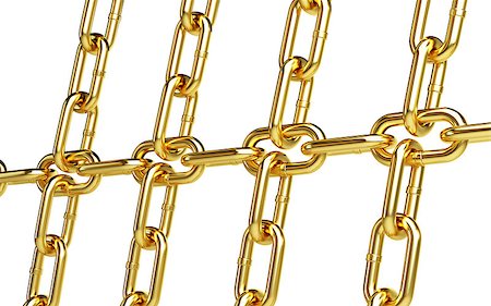 gold chain links on a white background Stock Photo - Budget Royalty-Free & Subscription, Code: 400-06527531