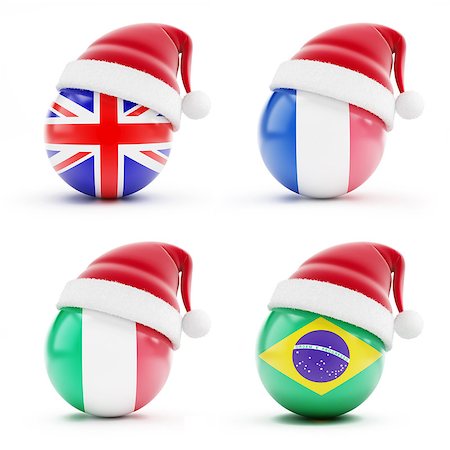 simsearch:400-06207389,k - Christmas in England,Italy,Brazil,France on a white background Photographie de stock - Aubaine LD & Abonnement, Code: 400-06527541