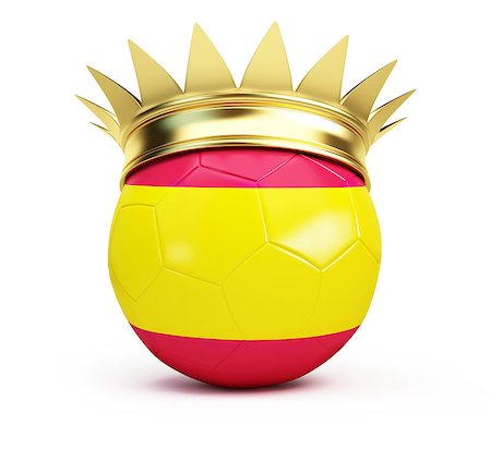 simsearch:400-06797580,k - soccer ball spain gold crown on a white background Stock Photo - Budget Royalty-Free & Subscription, Code: 400-06527619