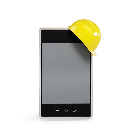 simsearch:400-05733549,k - touchscreen phone in the helmet on a white background Photographie de stock - Aubaine LD & Abonnement, Code: 400-06527629