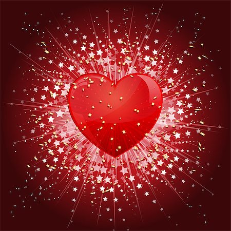 simsearch:400-06528675,k - Valentines Day background with a heart on a starburst design. Stockbilder - Microstock & Abonnement, Bildnummer: 400-06528677