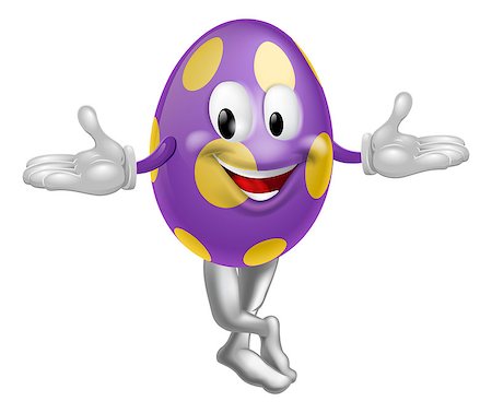 simsearch:400-06791375,k - An illustration of a happy fun cartoon Easter egg mascot character Stock Photo - Budget Royalty-Free & Subscription, Code: 400-06528775