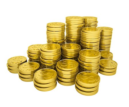 simsearch:400-07295448,k - Pile gold coins. Isolated render on a white background Stock Photo - Budget Royalty-Free & Subscription, Code: 400-06528840