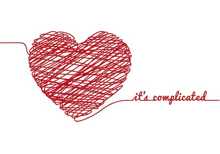 sketchy - it is complicated with chaos heart, vector illustration Stock Photo - Budget Royalty-Free & Subscription, Code: 400-06528886