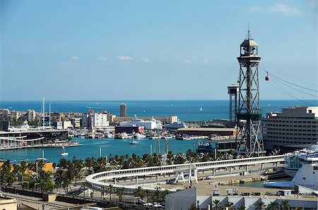 simsearch:400-07667949,k - Aerial view over Barcelona harbor Stock Photo - Budget Royalty-Free & Subscription, Code: 400-06529830