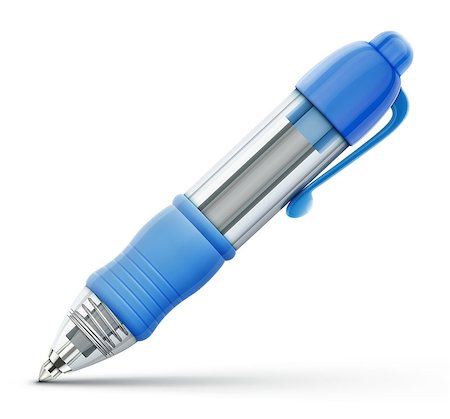 simsearch:400-06172102,k - Vector illustration of detailed blue ballpoint pen icon isolated on white background. Foto de stock - Royalty-Free Super Valor e Assinatura, Número: 400-06529927